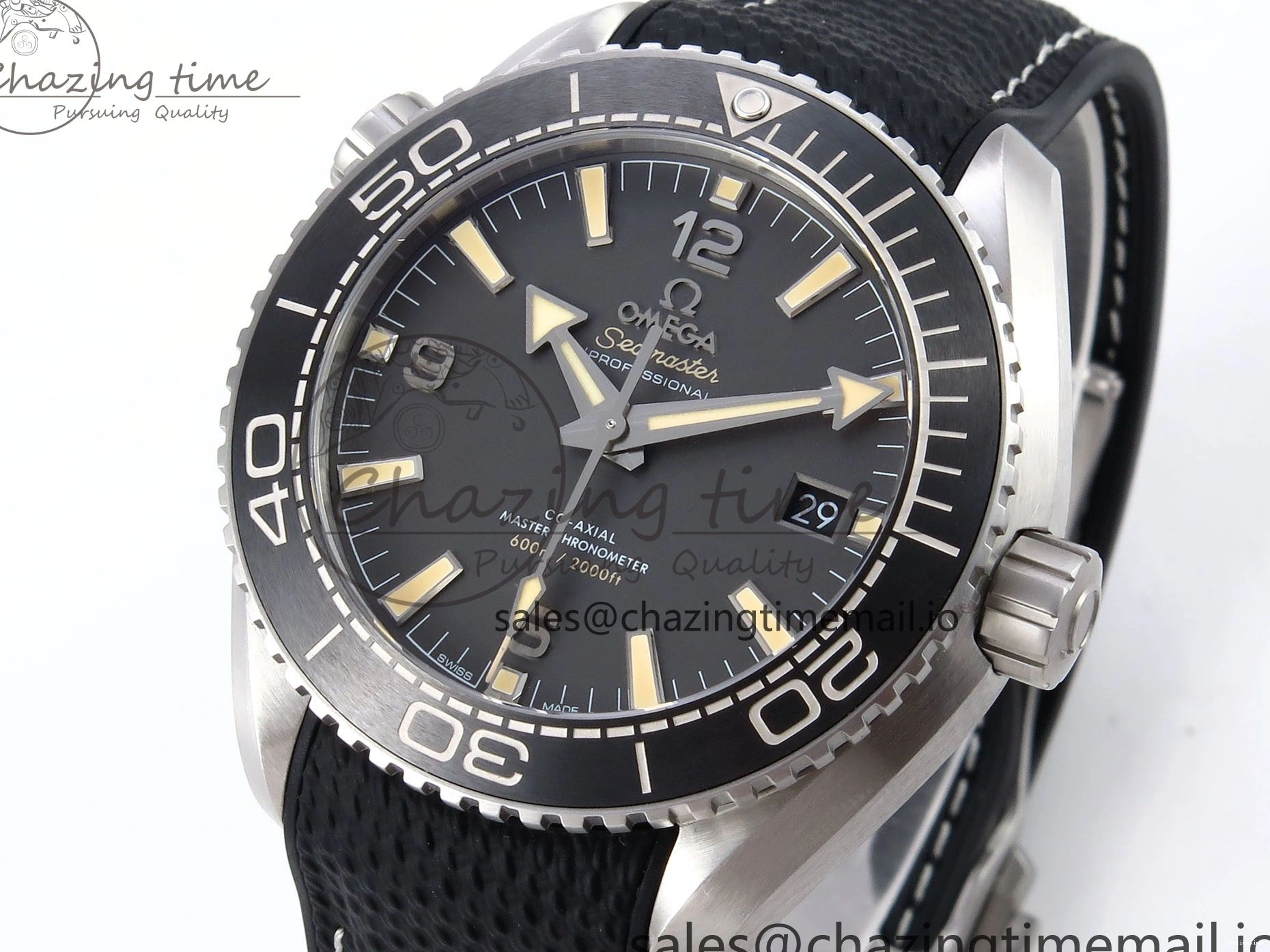 0522 AllSeason Planet Ocean 43.5mm SS VSF 1:1 Best Edition Gray Bezel Gray Dial on Black Rubber Strap A8900 Super Clone 7712